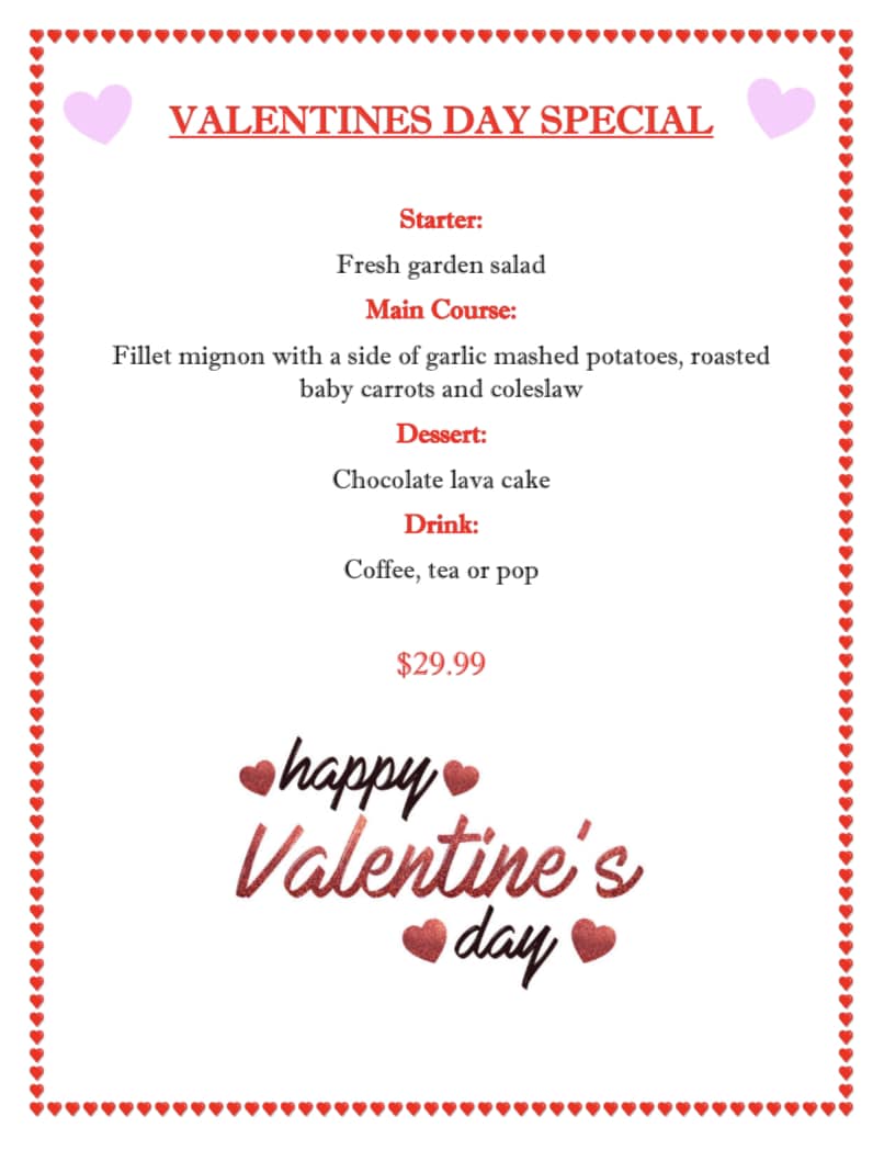 Larlee Creek Eatery Menu
