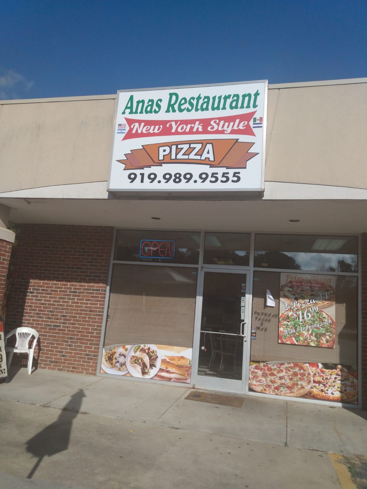 Ana's Restaurant & NY Style Pizza 3300 A US 70, West Business, Clayton, NC 27520