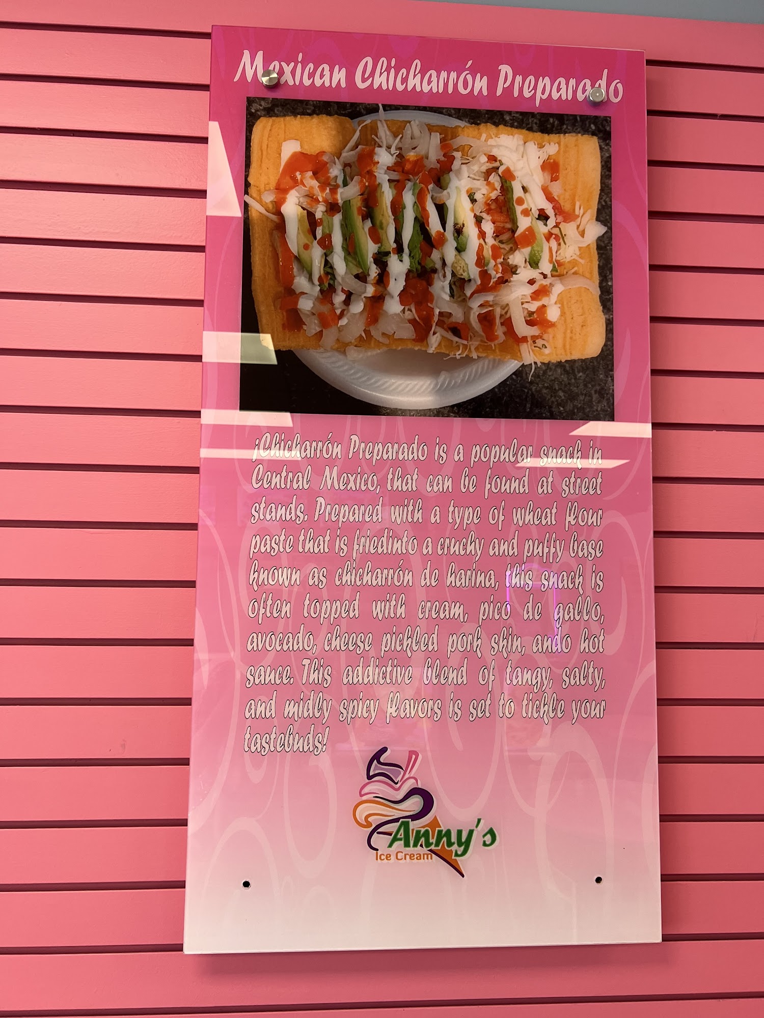 Anny's Ice Cream 2 Menu