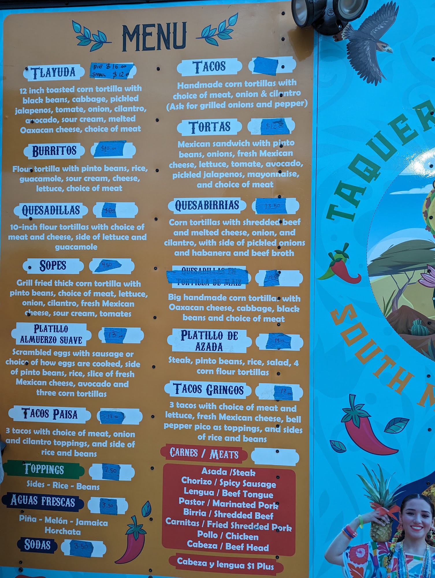 Taqueria El Aguila Menu