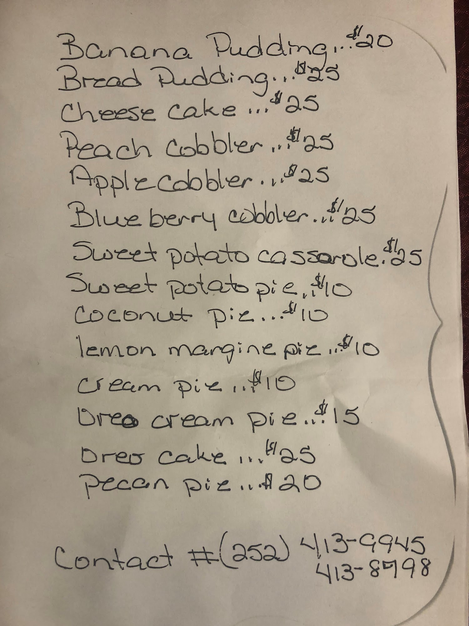 J&M Bakery, Sweets+Treats Menu