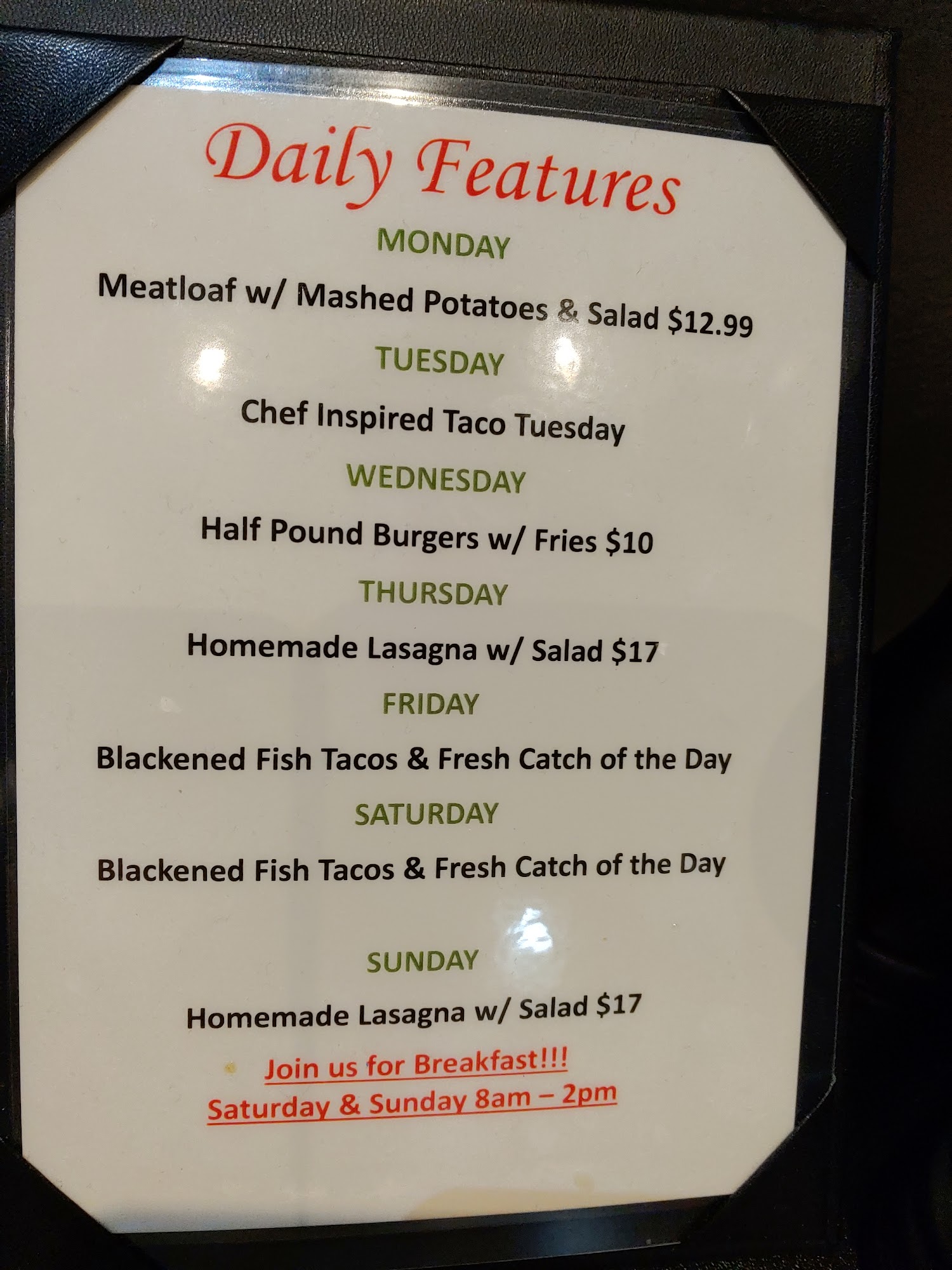 Fresh Chef Huntersville Menu