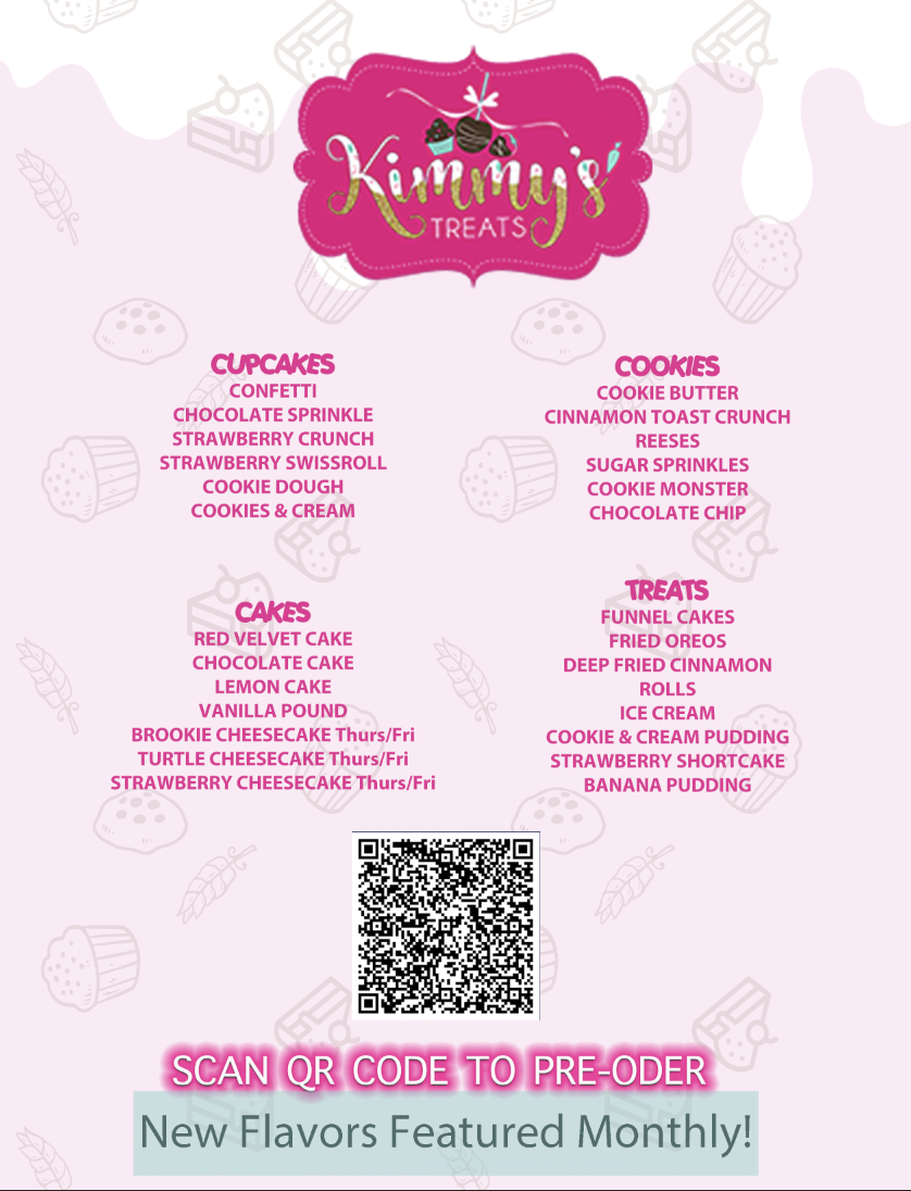 Kimmy's Treats Menu