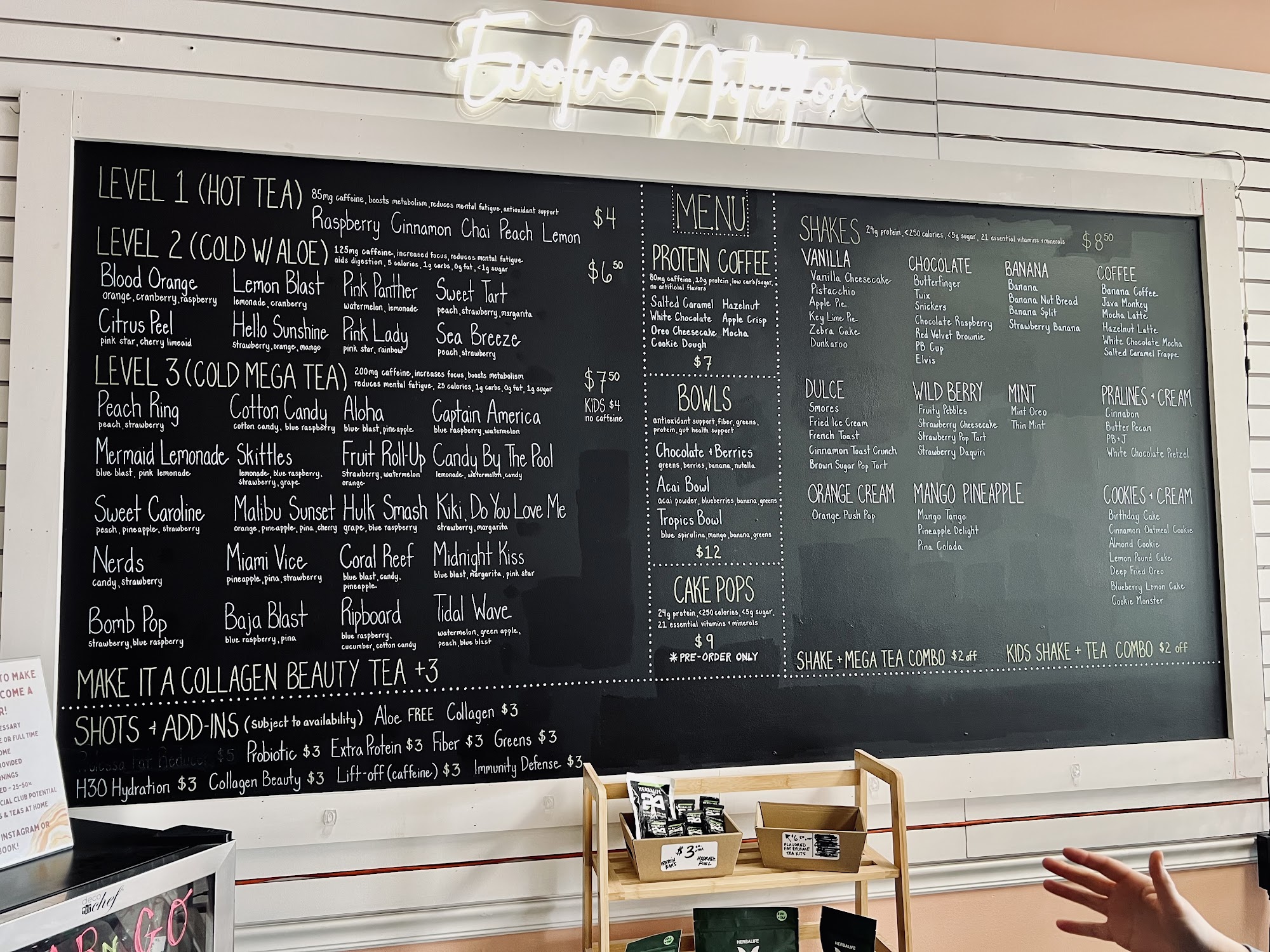 Evolve Nutrition Menu