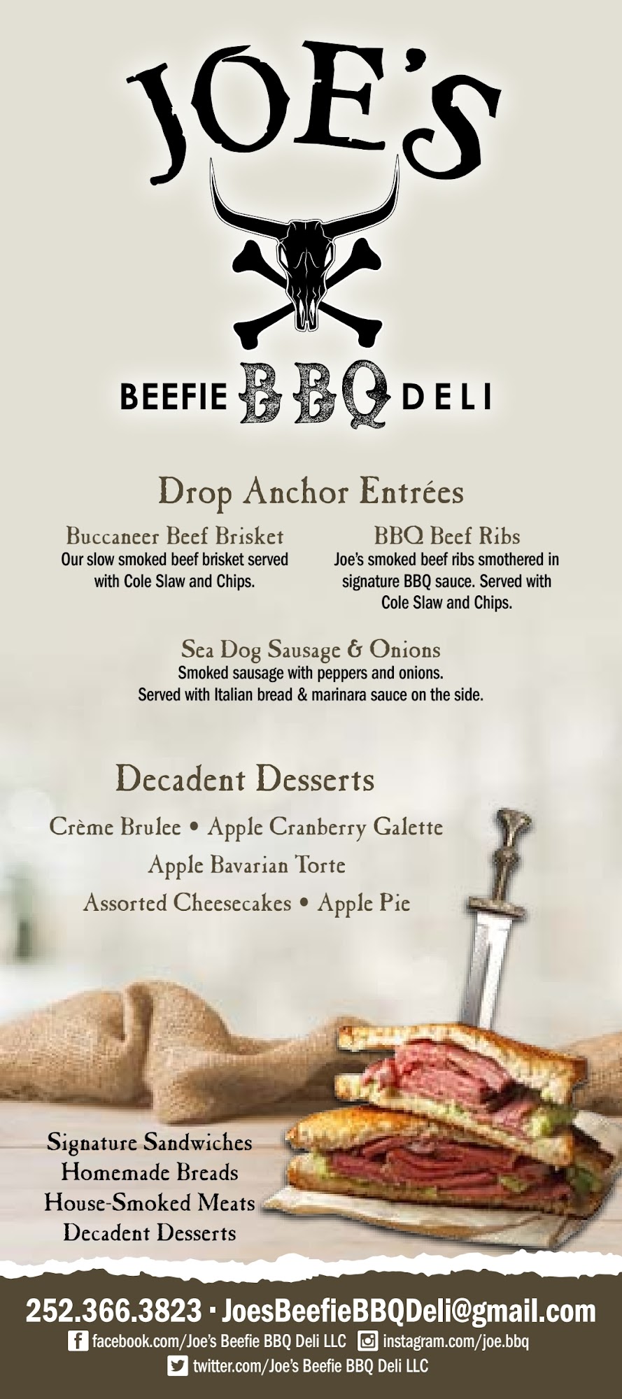 Joe's Rollin Dough Menu