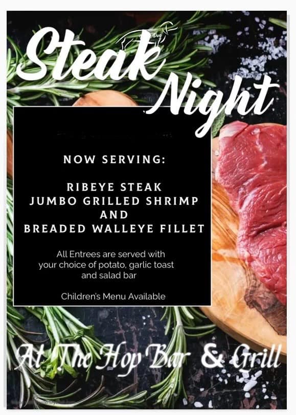 At the Hop Bar & Grill Menu