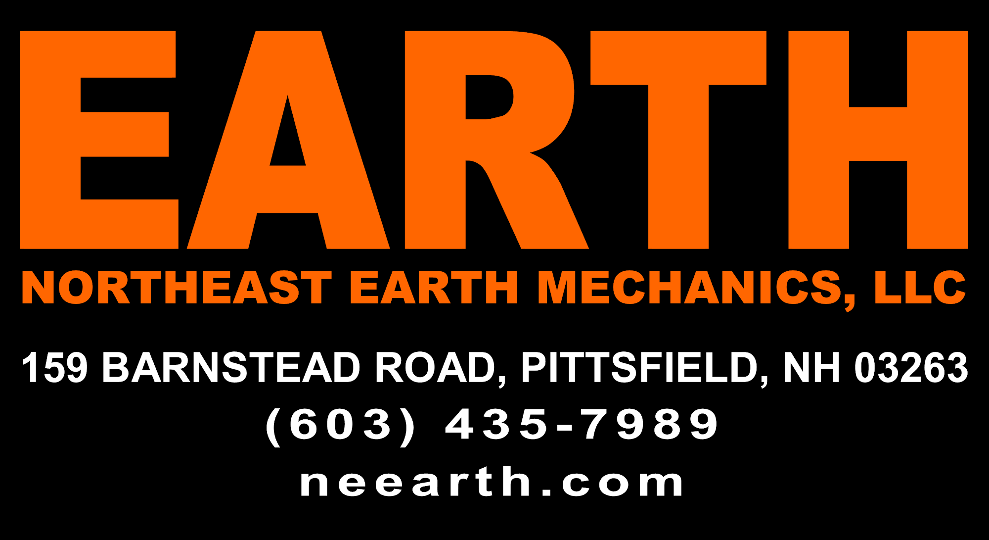 Northeast Earth Mechanics, LLC 159 Barnstead Rd, Pittsfield New Hampshire 03263