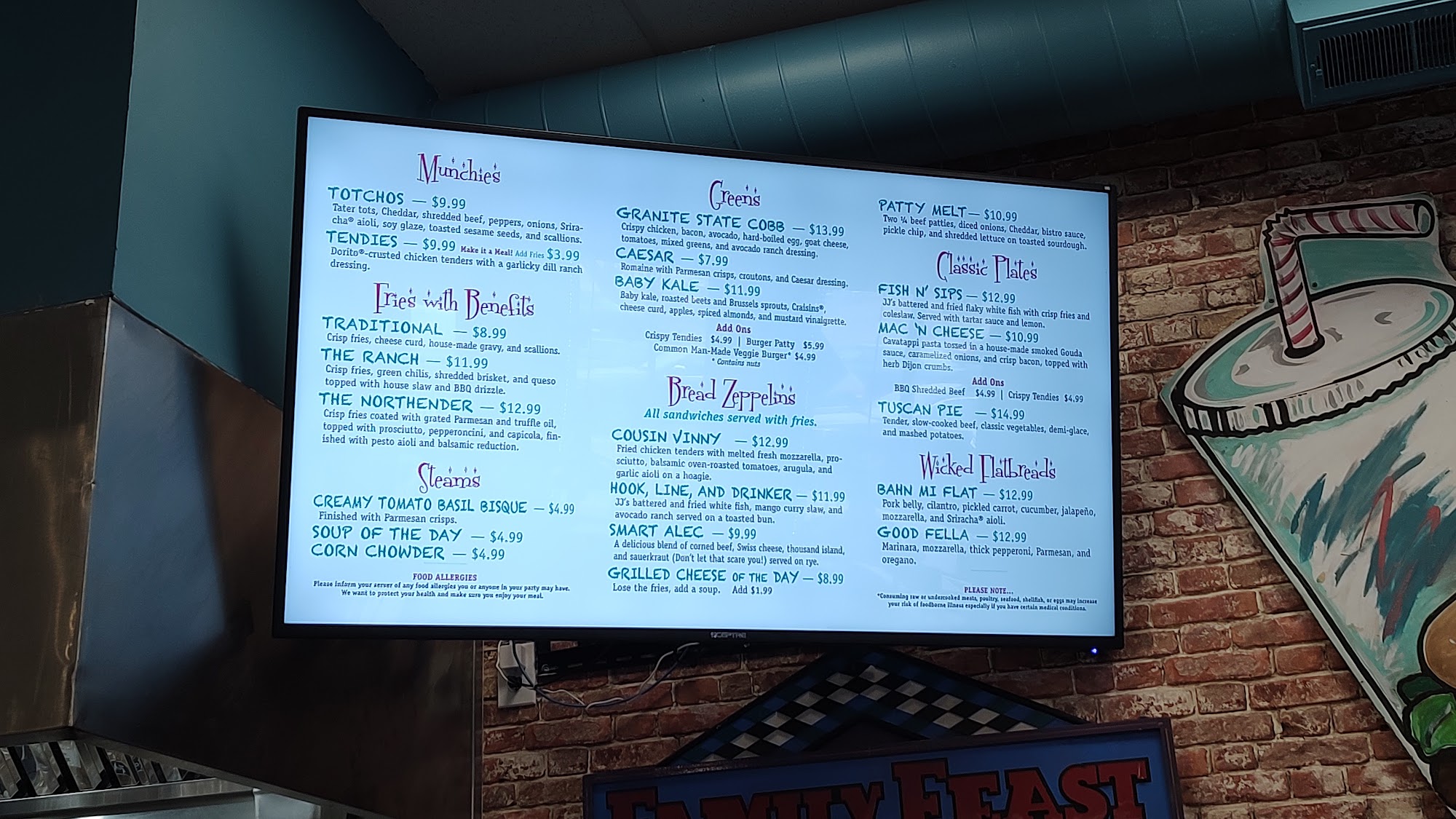 JJ's Breakfast and Lunch Counter Menu
