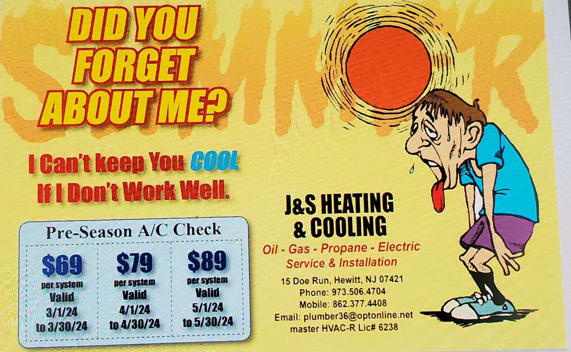 J&S heating & cooling 15 Doe Run, Hewitt New Jersey 07421