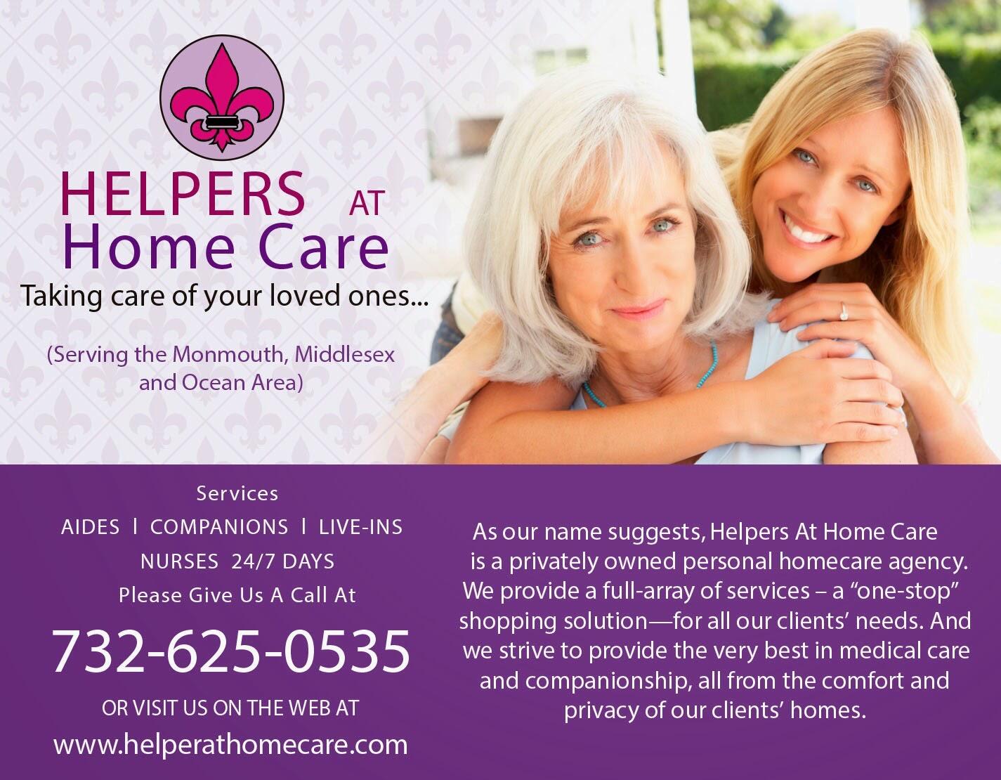 Helpers At Home Care 15 N Main St, Marlboro New Jersey 07746