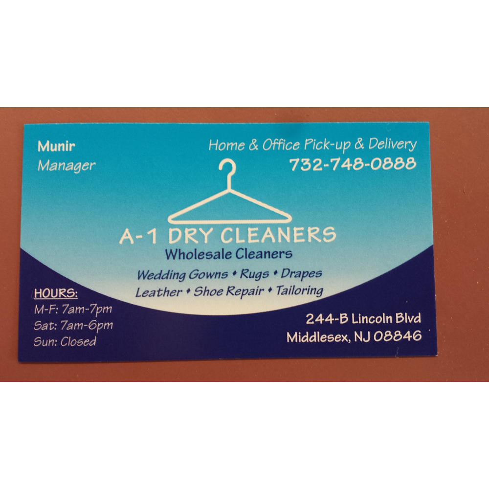 A1 Dry Cleaners 244 Lincoln Blvd, Middlesex New Jersey 08846