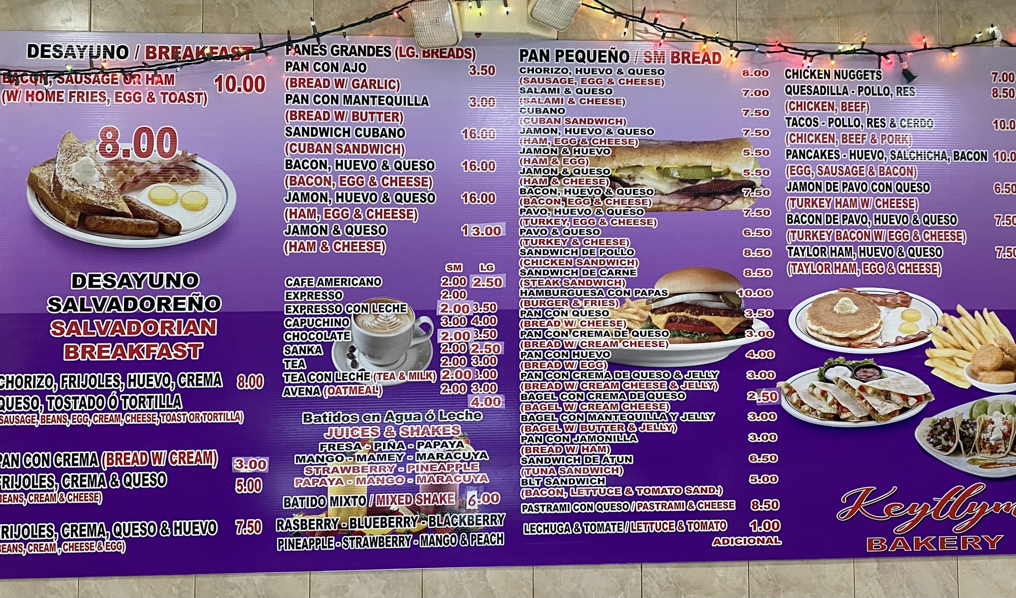 keytlym bakery Menu