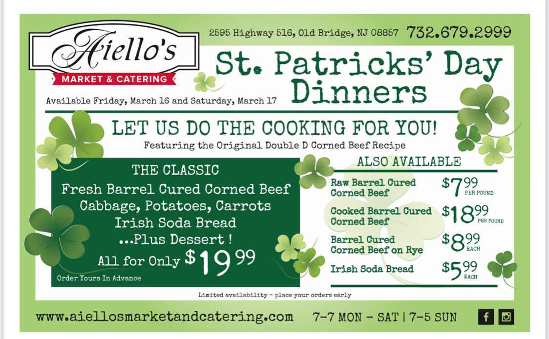 Aiello's Old Bridge Menu