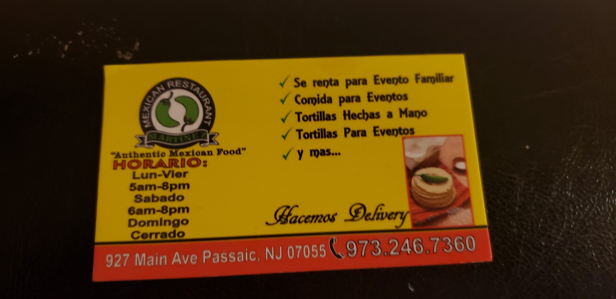 Martinez Mexican Restaurant Menu