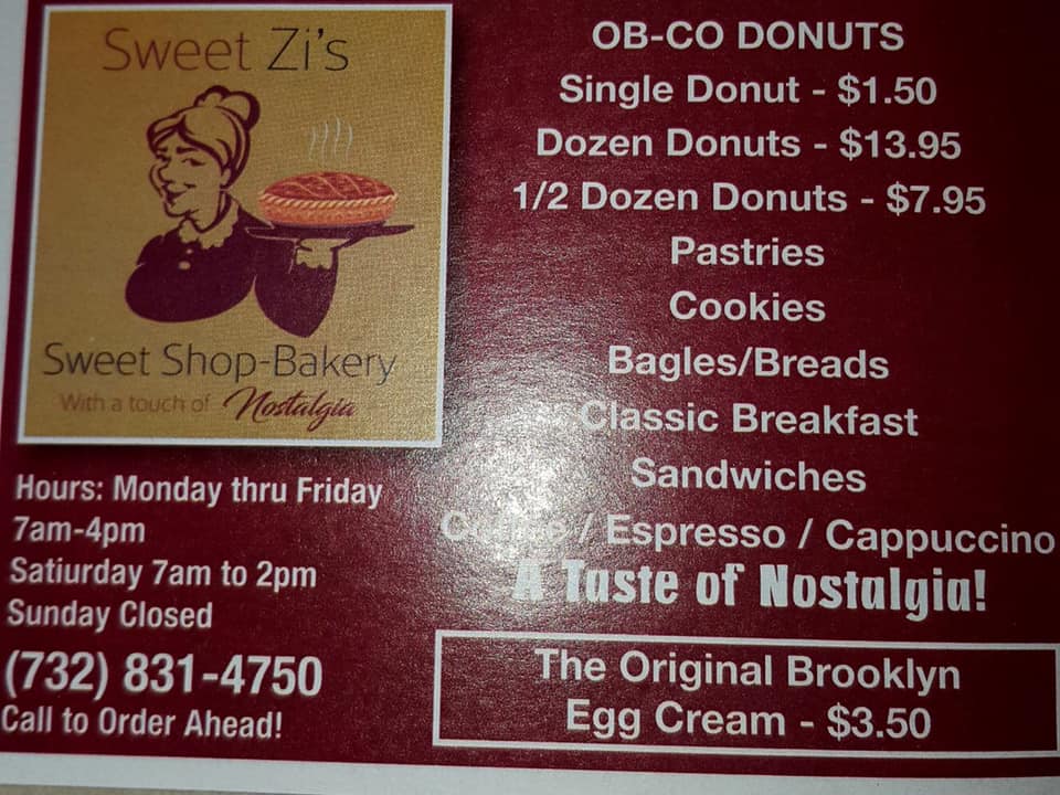 Sweet Z's Menu