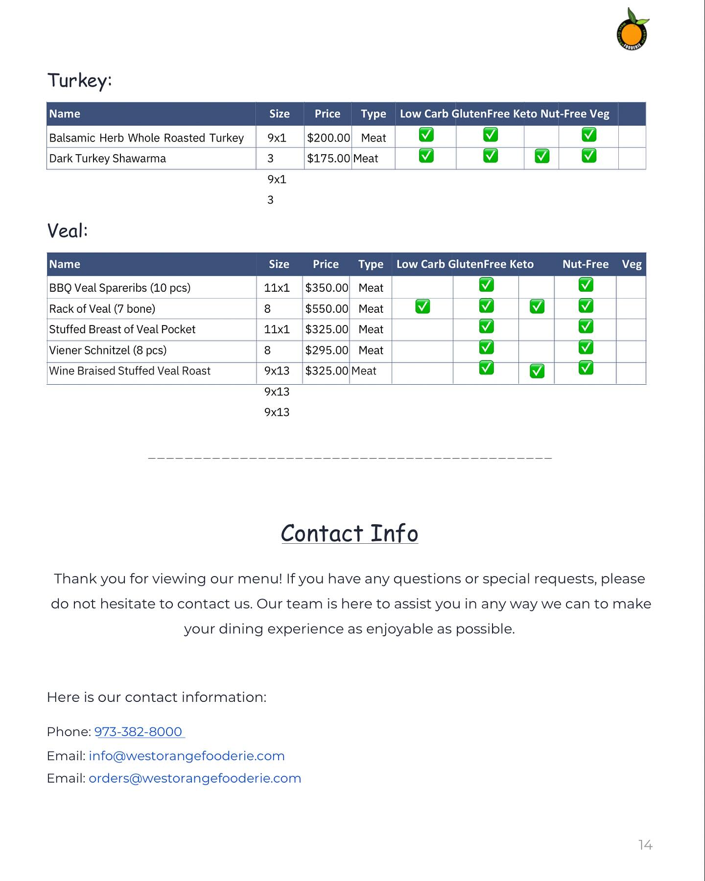 Simply Sushi - West Orange Fooderie Kosher Market Menu