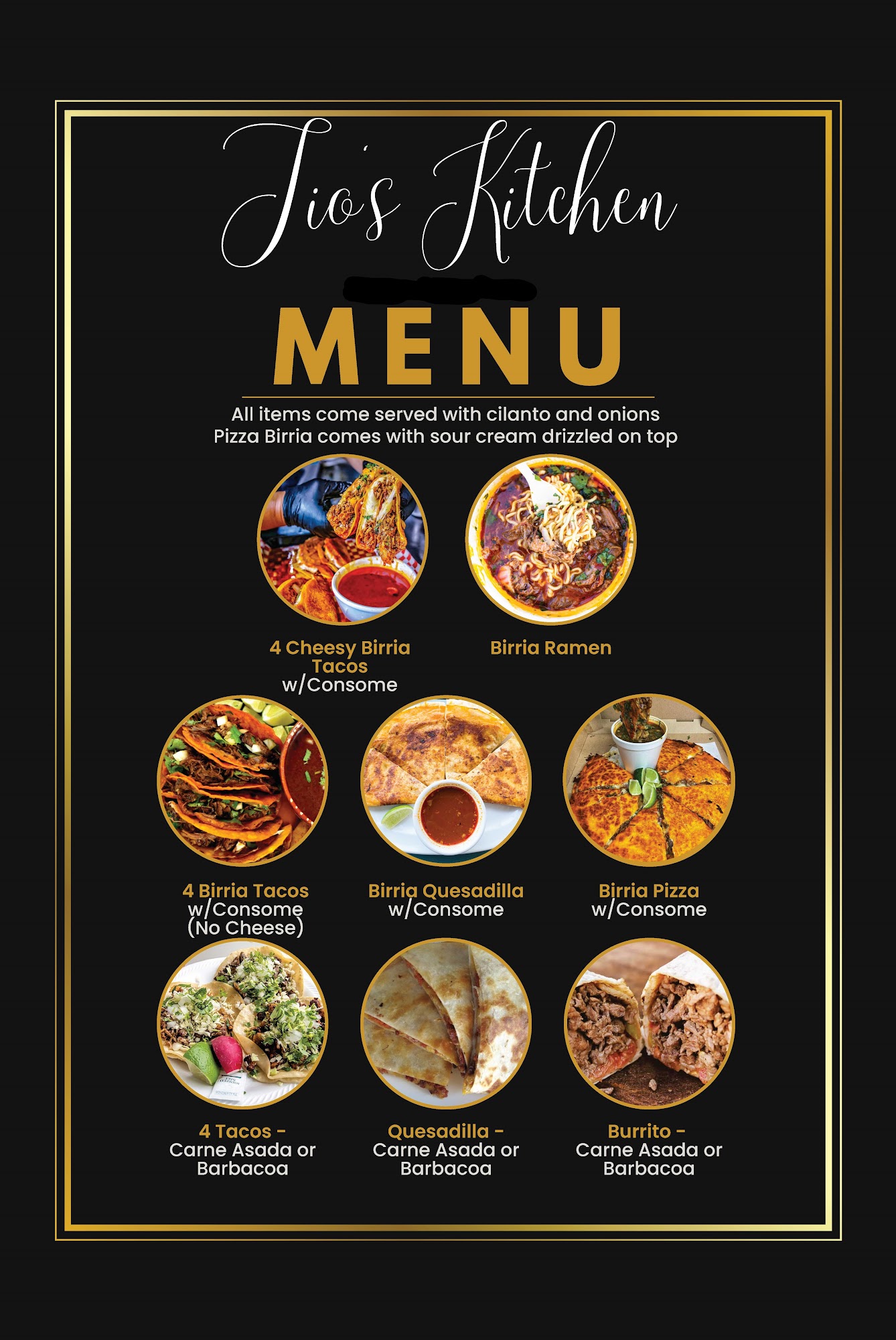 Tio’s Kitchen & Catering Menu