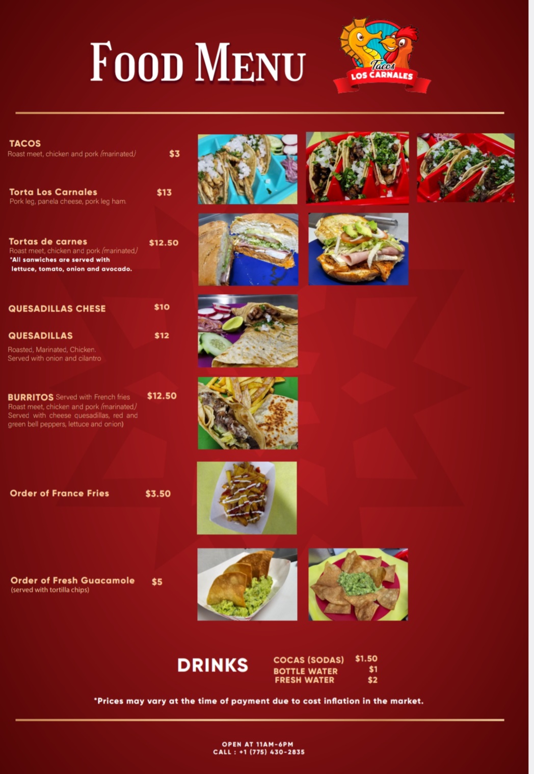 Tacos Los Carnales Menu