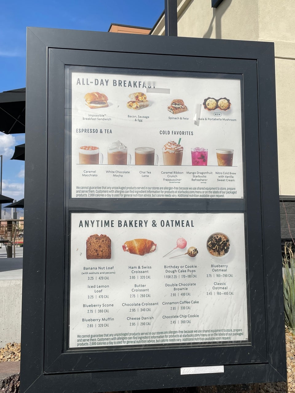 Starbucks Menu