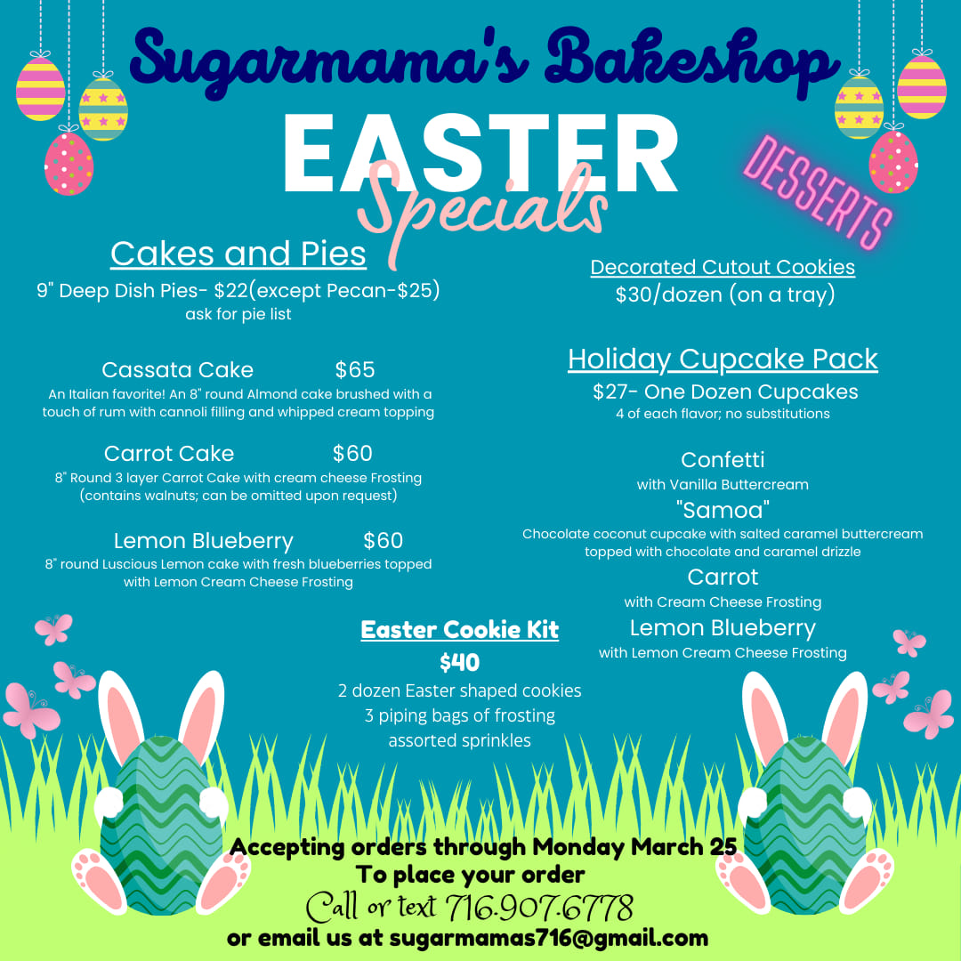 Sugarmama's Bakeshop Menu