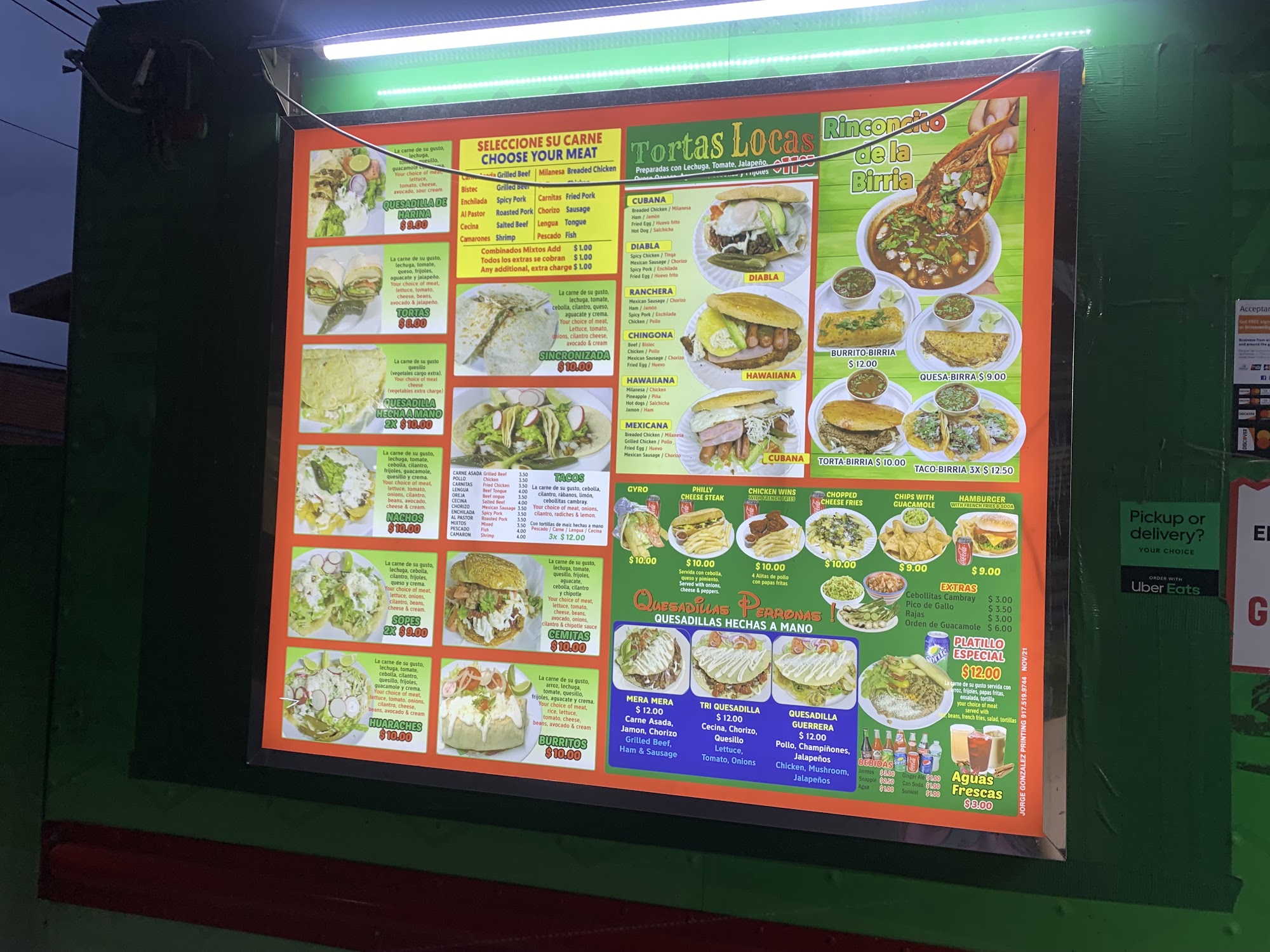 El Tri Mexican Tacos Menu