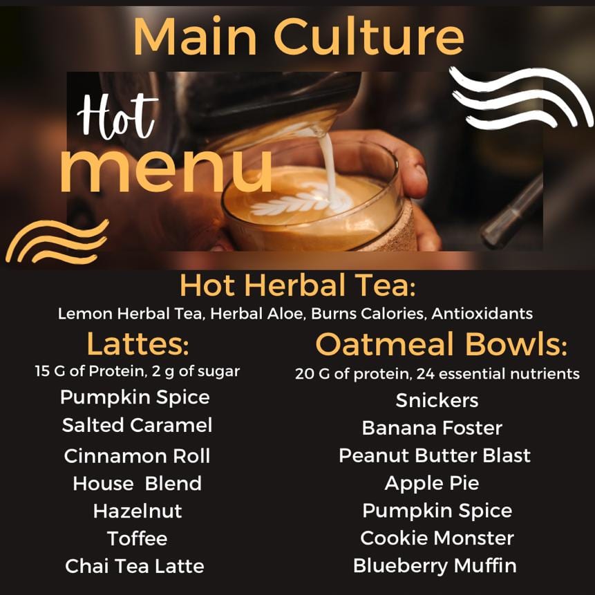Main Culture Nutrition Menu
