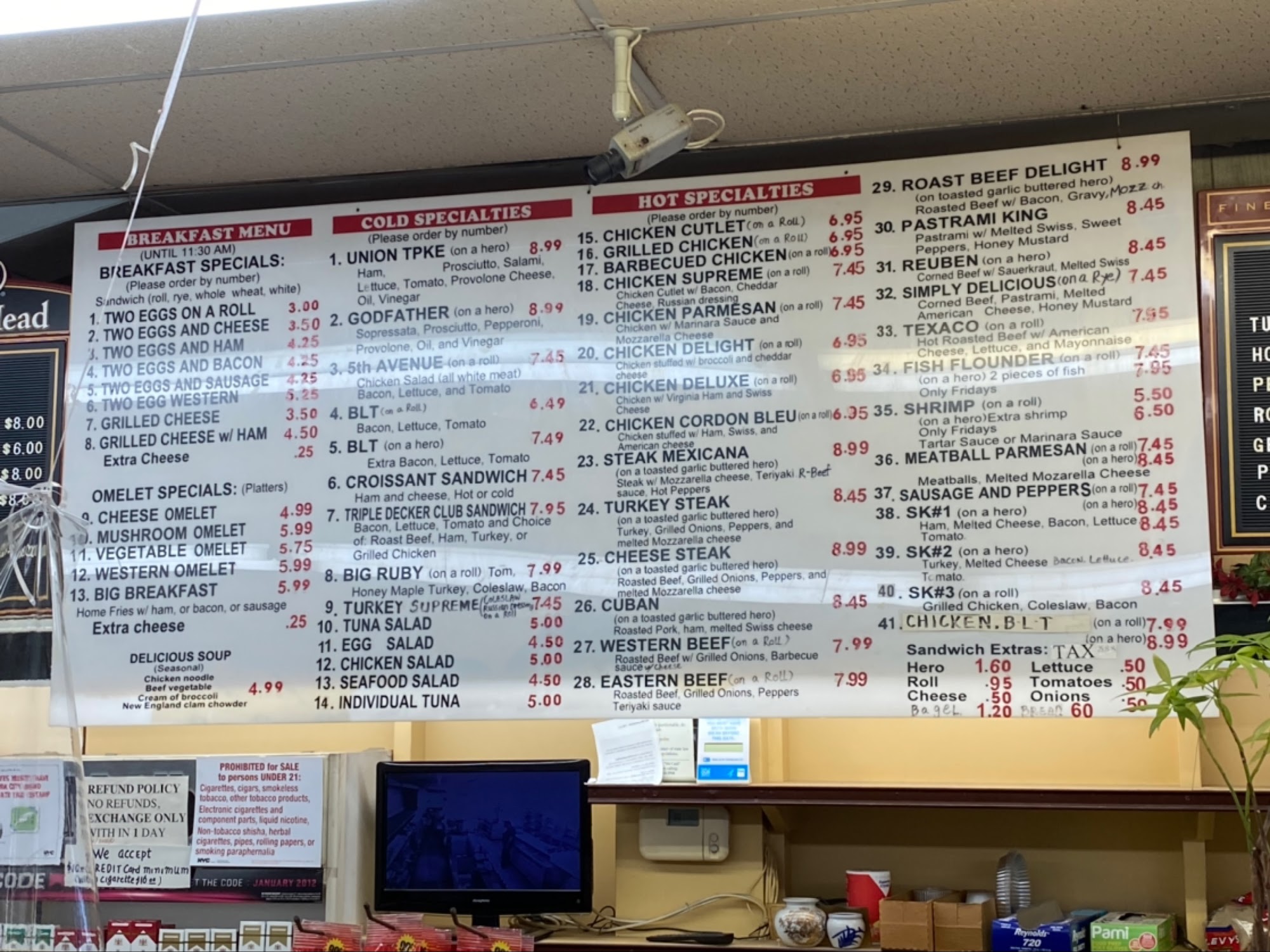 S.K.Delicatessen Menu