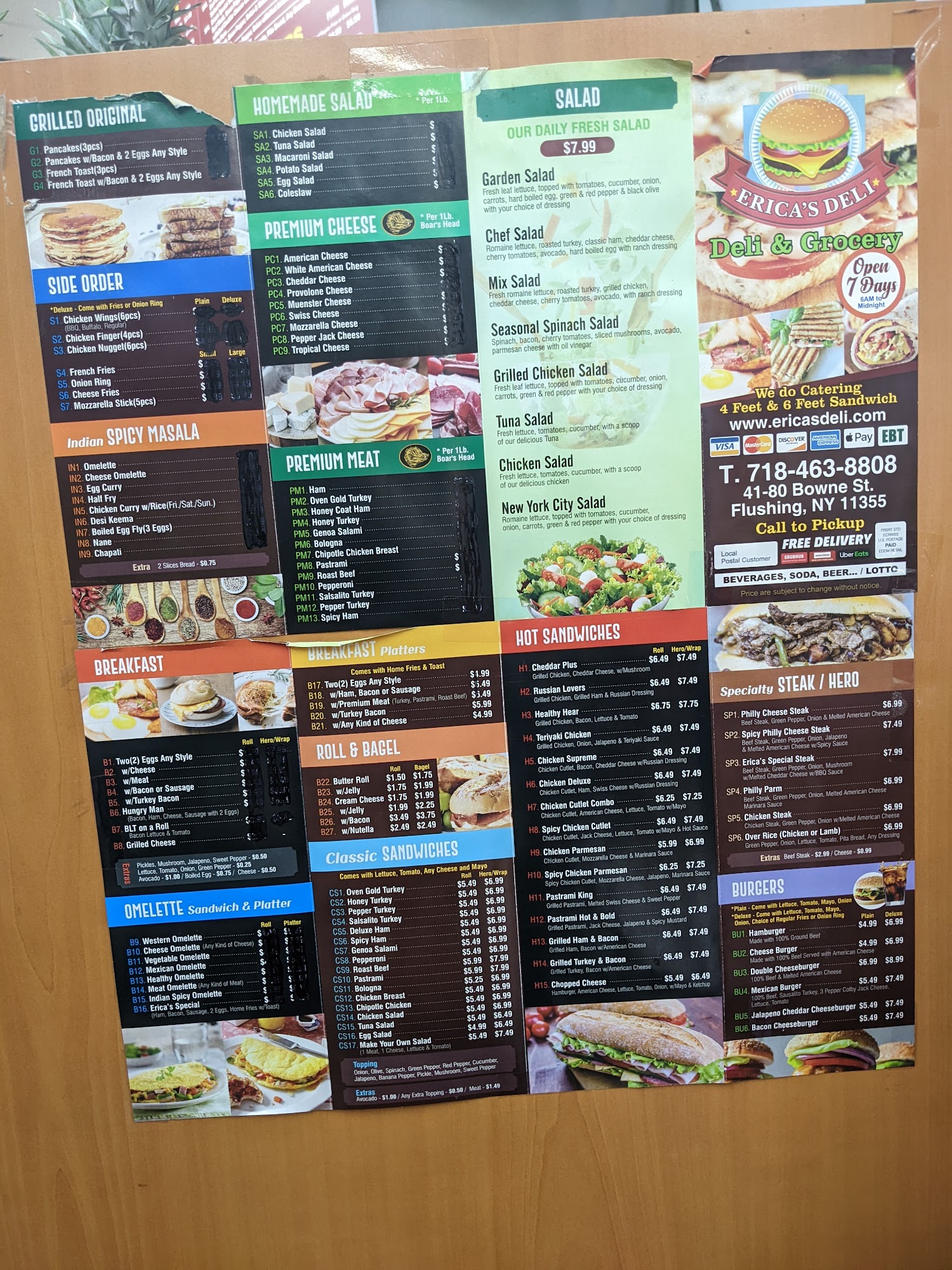 Erica's Convenient Deli Menu