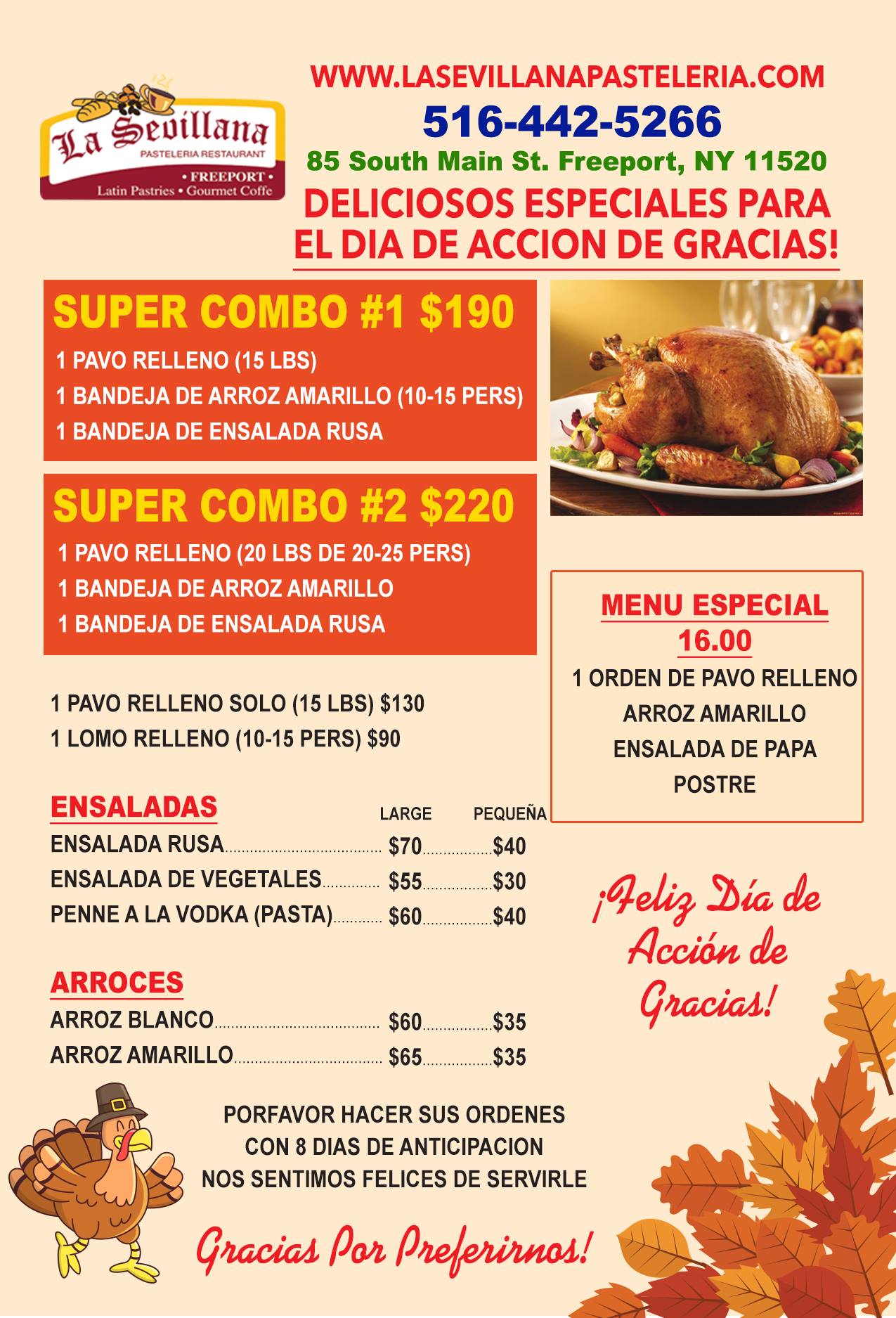 Segovia Bakery & Deli Menu