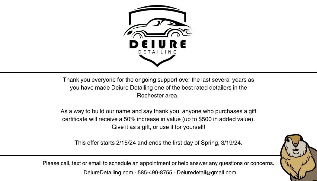 Deiure Detailing, LLC 71 Creek Hill Ln, Penfield New York 14625