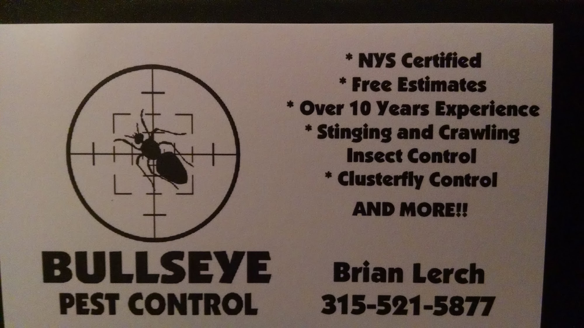 Bullseye Pest Control 117 Highland Dr, Penn Yan New York 14527