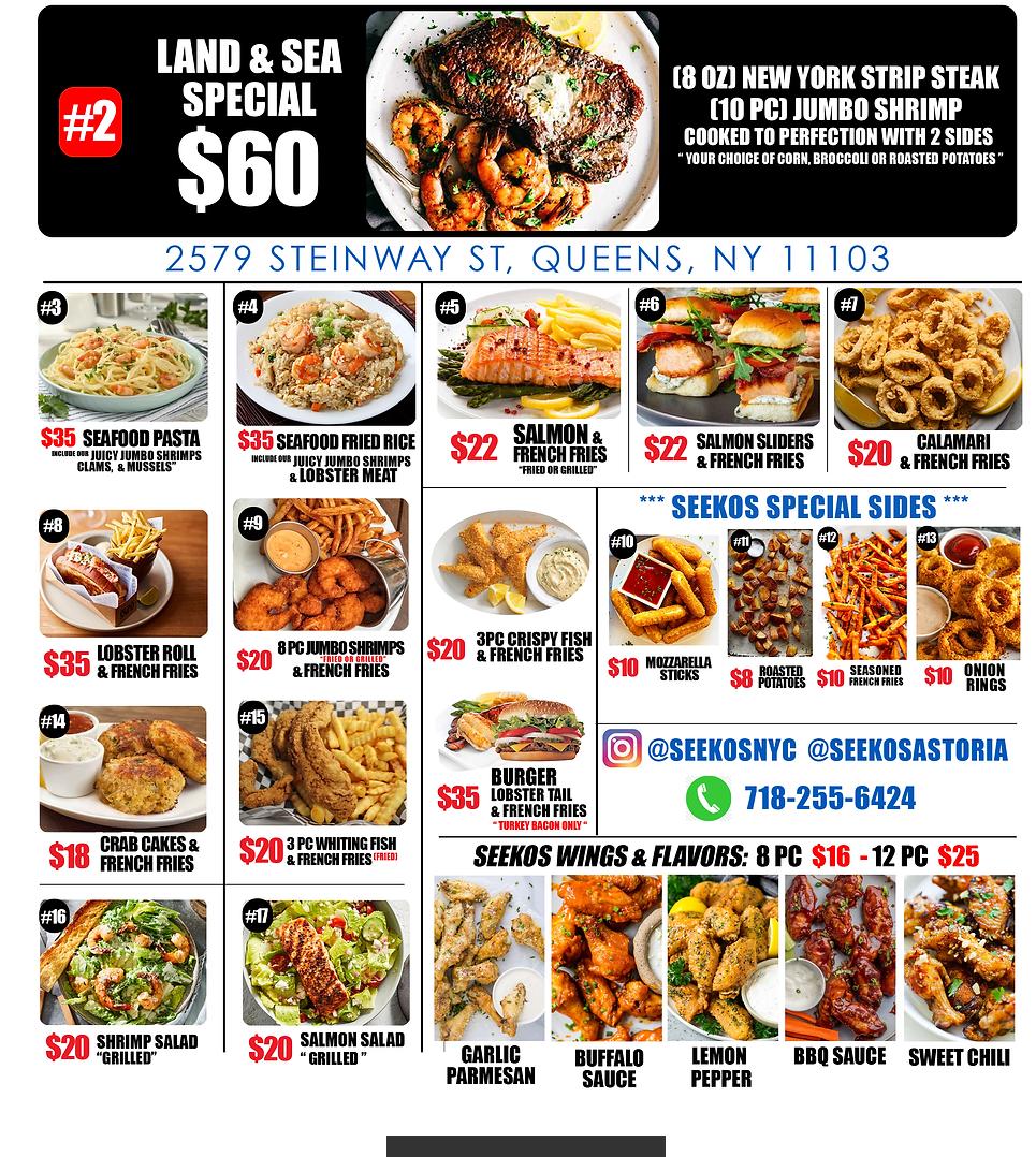 SEEKOS ASTORIA Menu