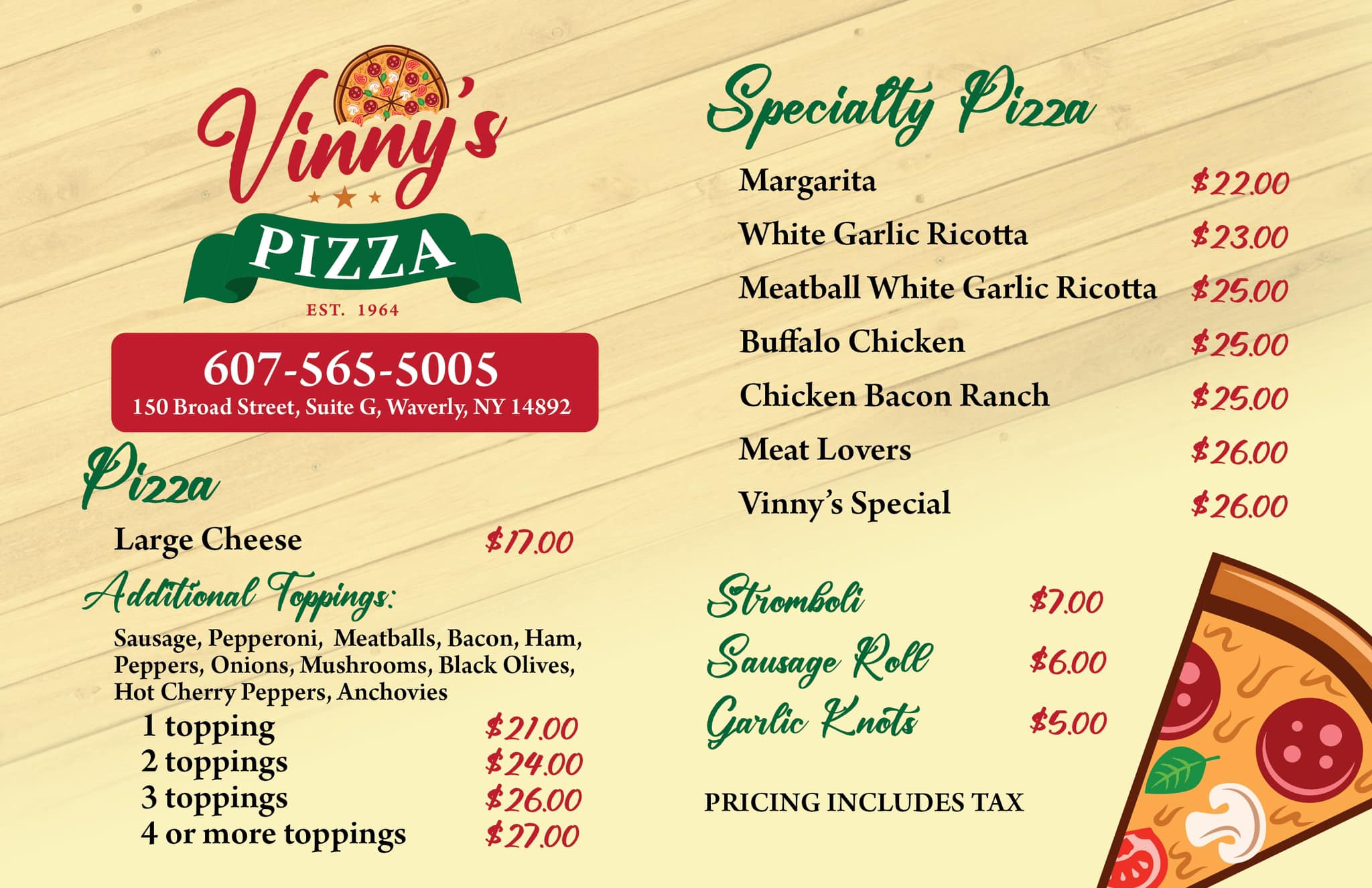 Vinny’s Pizza, Waverly - Menu, Reviews (48), Photos (12) - Restaurantji