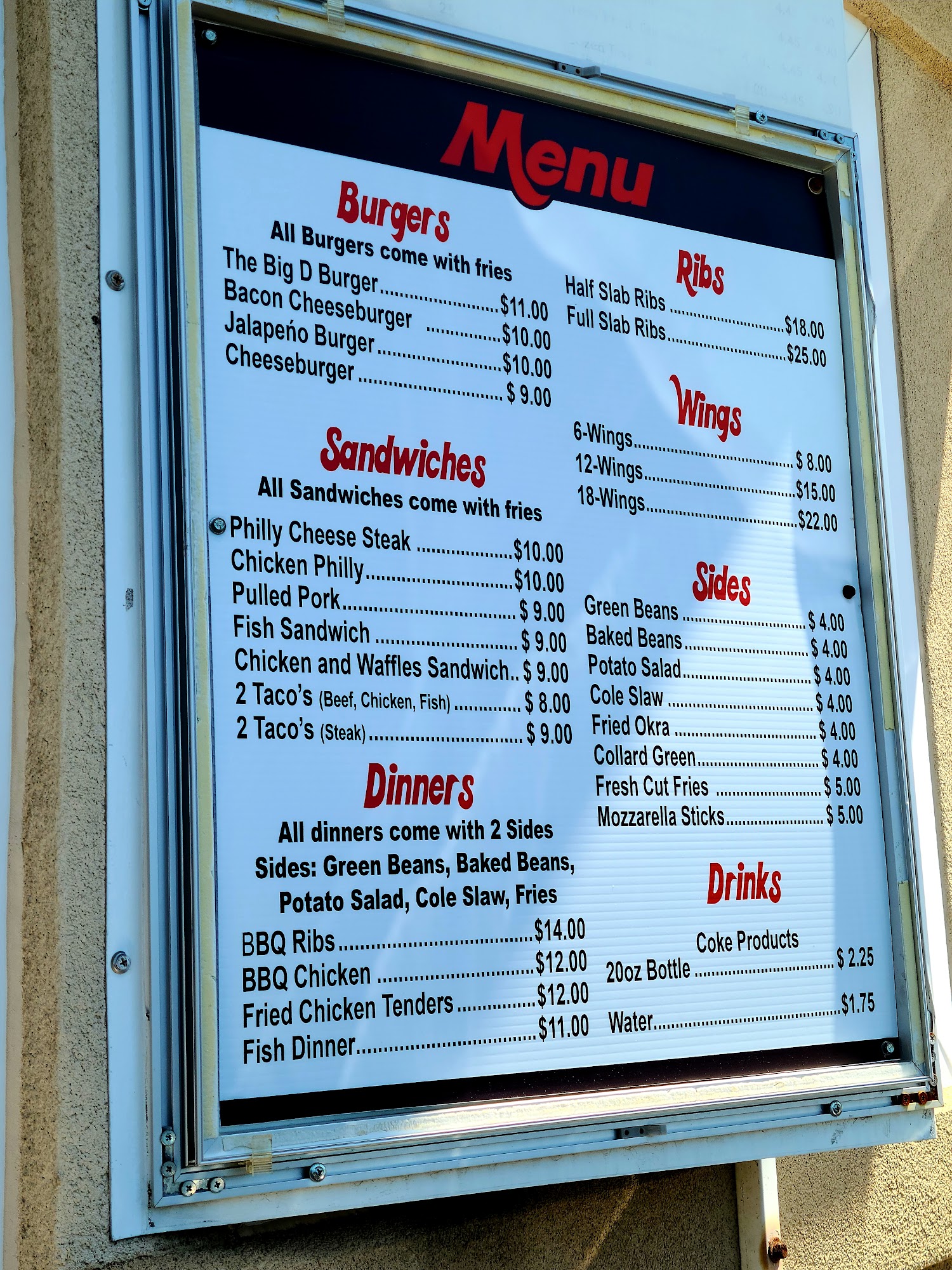 BIG DZZ HOUSE BBQ Menu