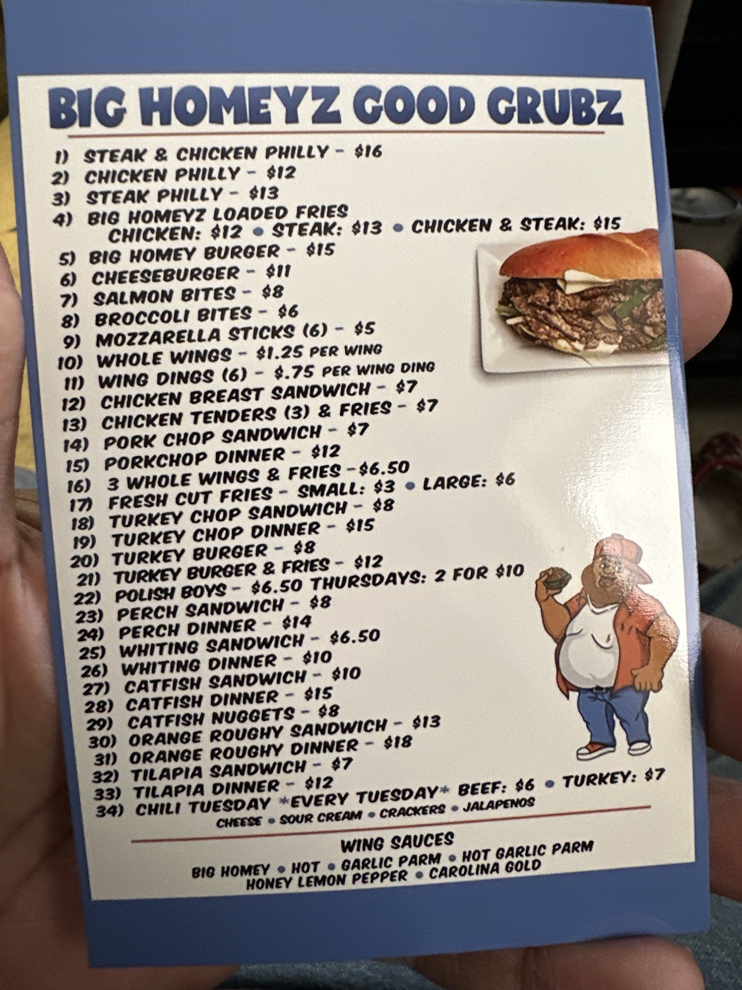 Big Homeyz Good Grubz Menu