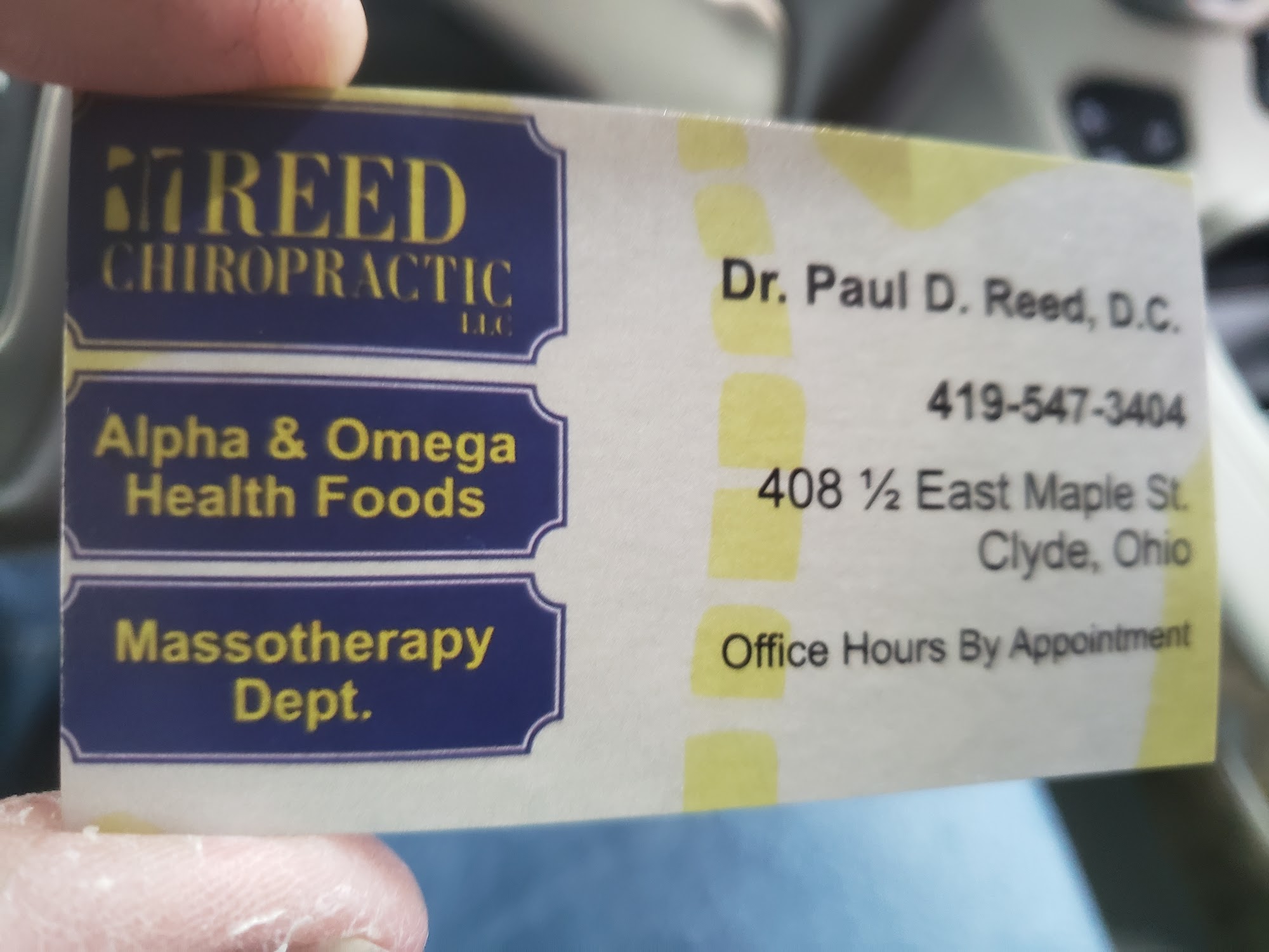 Reed Chiropractic 408 E Maple St, Clyde Ohio 43410