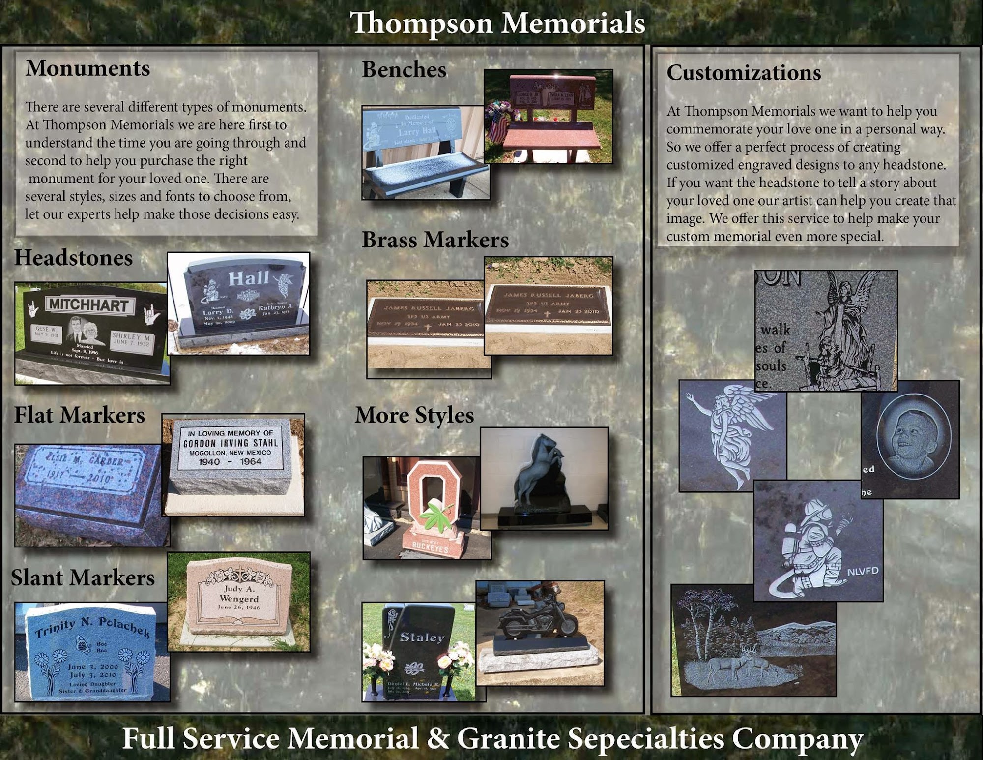 Thompson Memorials LLC 107 Bridge St, Perrysville Ohio 44864