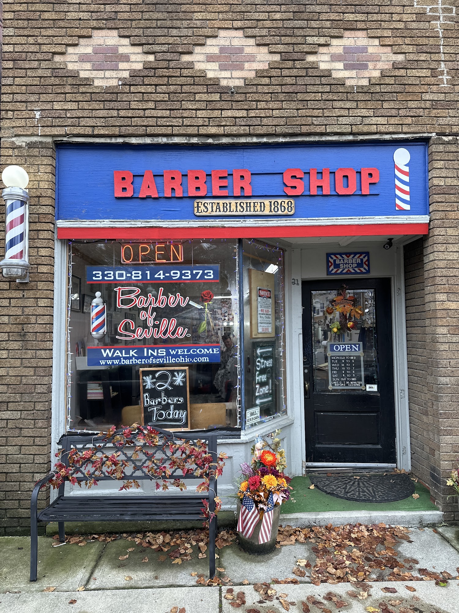 Barber of Seville Barbershop 21 W Main St, Seville Ohio 44273