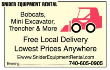 Snider Equipment Rental 6726 Buckeye Valley Rd NE, Somerset Ohio 43783