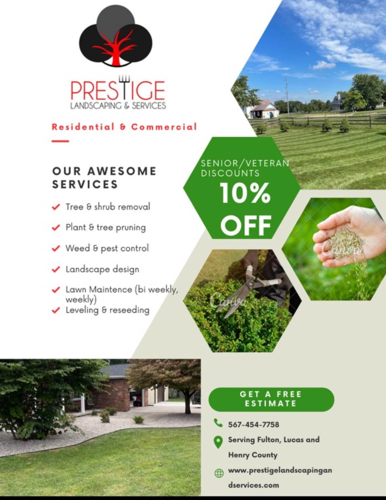 Prestige Landscaping & Services 414 Cherry St, Wauseon Ohio 43567