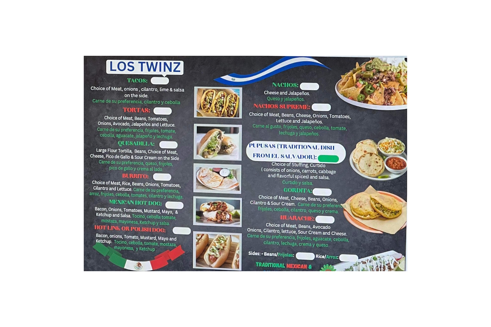 Los Twinz Menu