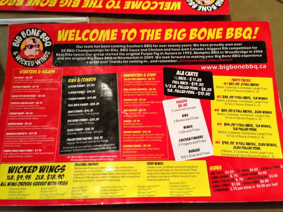 Wings And Basket Menu