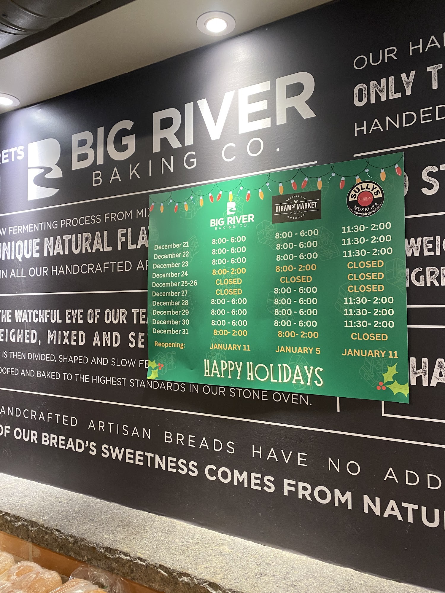 Big River Baking Company Menu