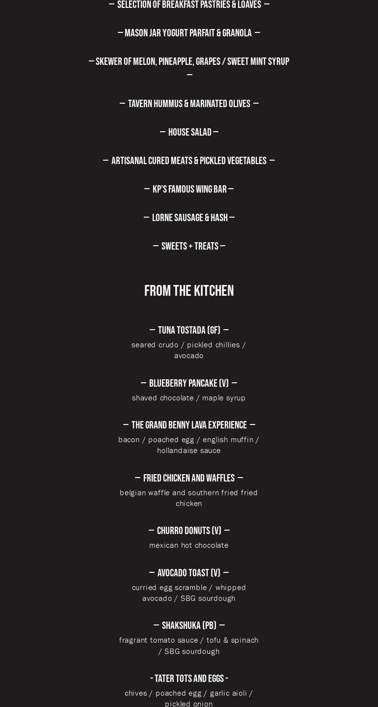 Foundry Brewing Company Menu