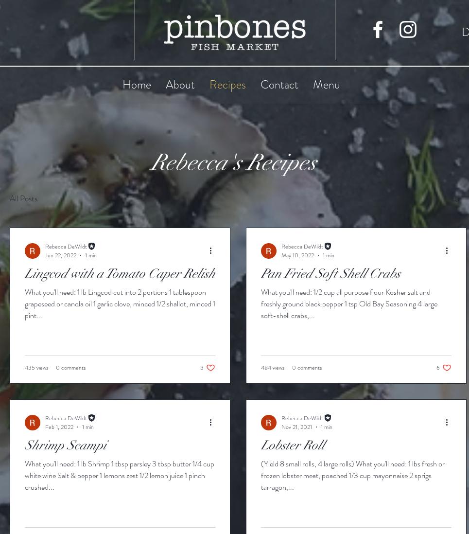 Pinbones Fish Market Menu