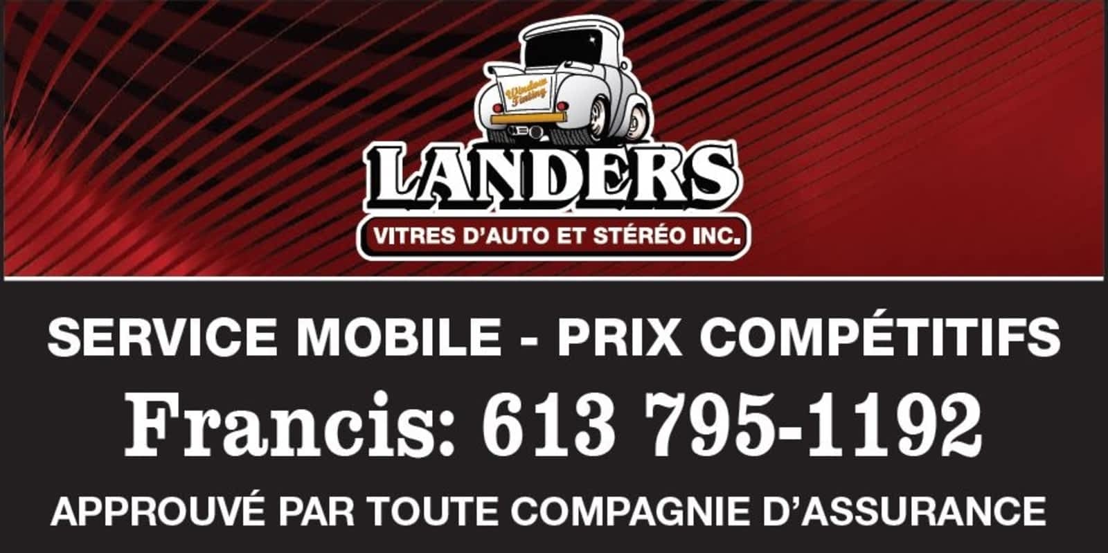 Landers Auto Glass and Stereo Inc 1172 St Albert Rd, Embrun Ontario K0A 1W0