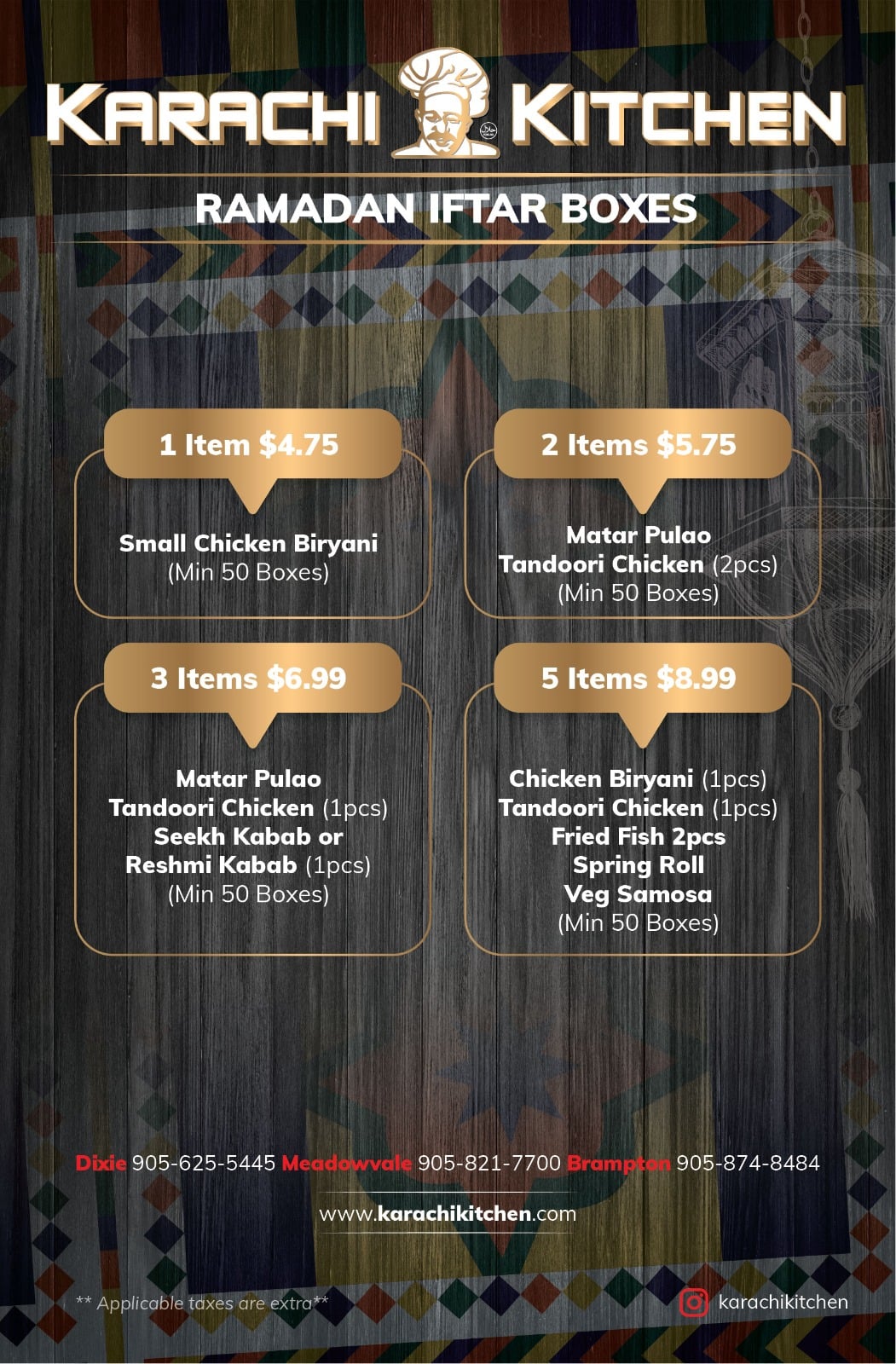 Karachi Kitchen Menu