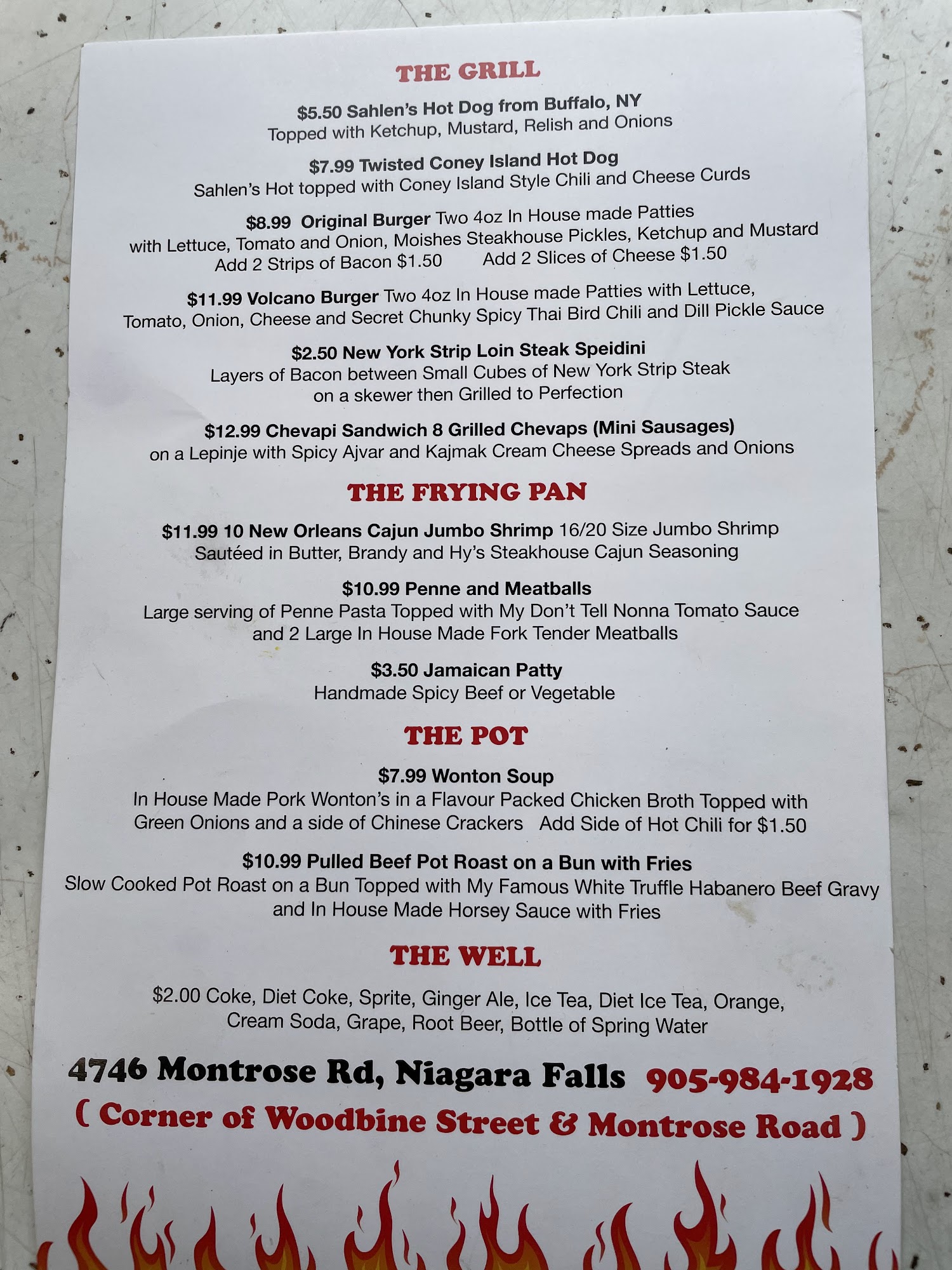 World Street Food Tour Menu