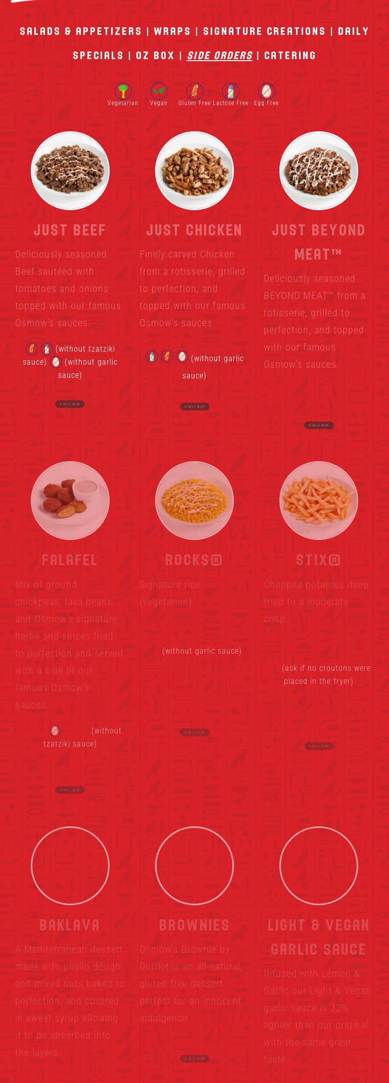 Osmow's Shawarma Menu