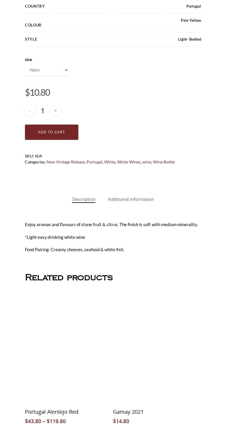 Macedo Wine Grape Juice Ltd. Menu